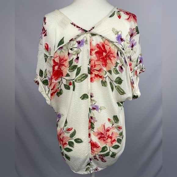 Kaileigh white and floral rossano knot detail blouse women’s size M - Picture 5 of 11